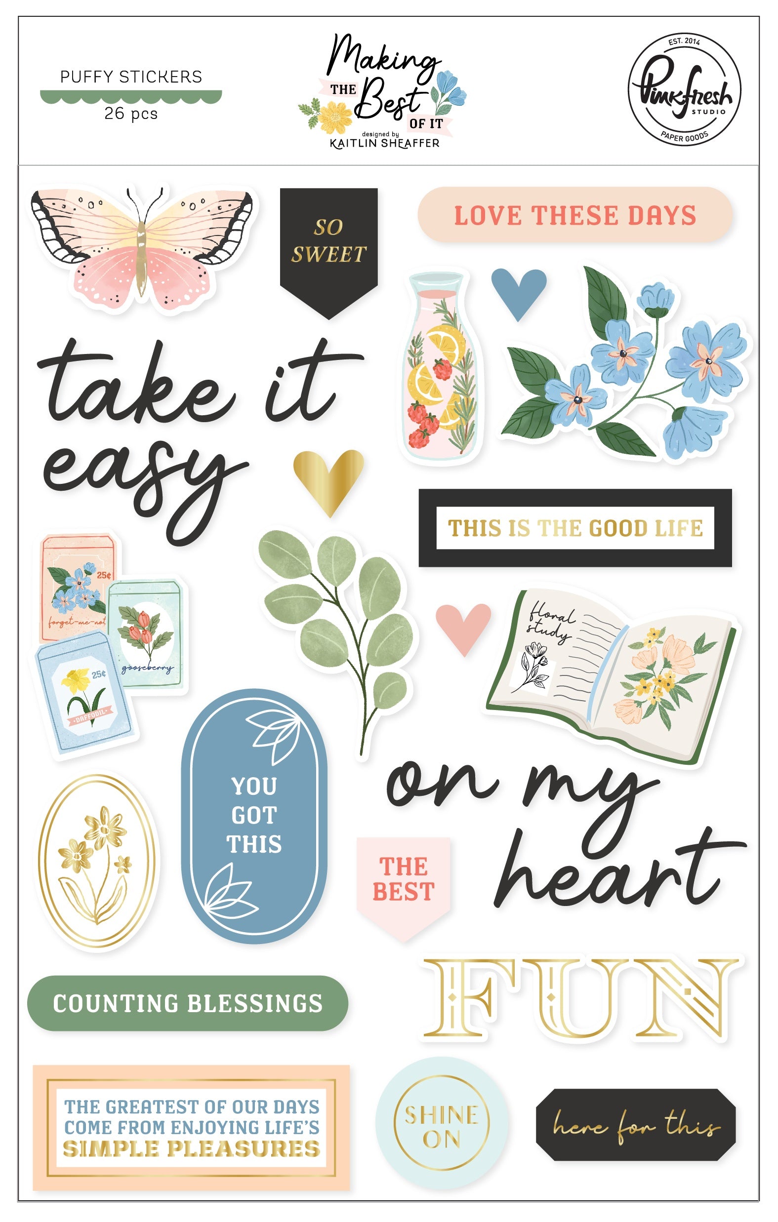 Pinkfresh Studio Making The Best Of It Puffy Stickers