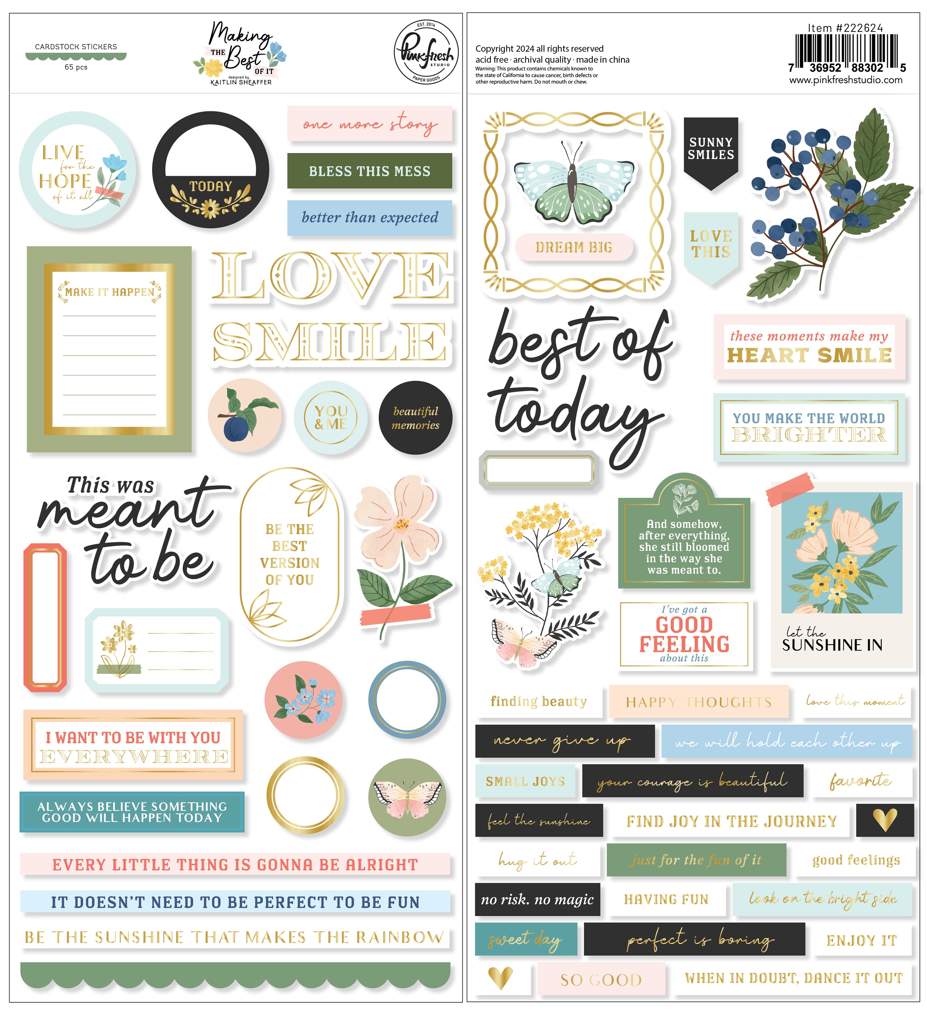 Pinkfresh Studio Making The Best Of It Cardstock Stickers