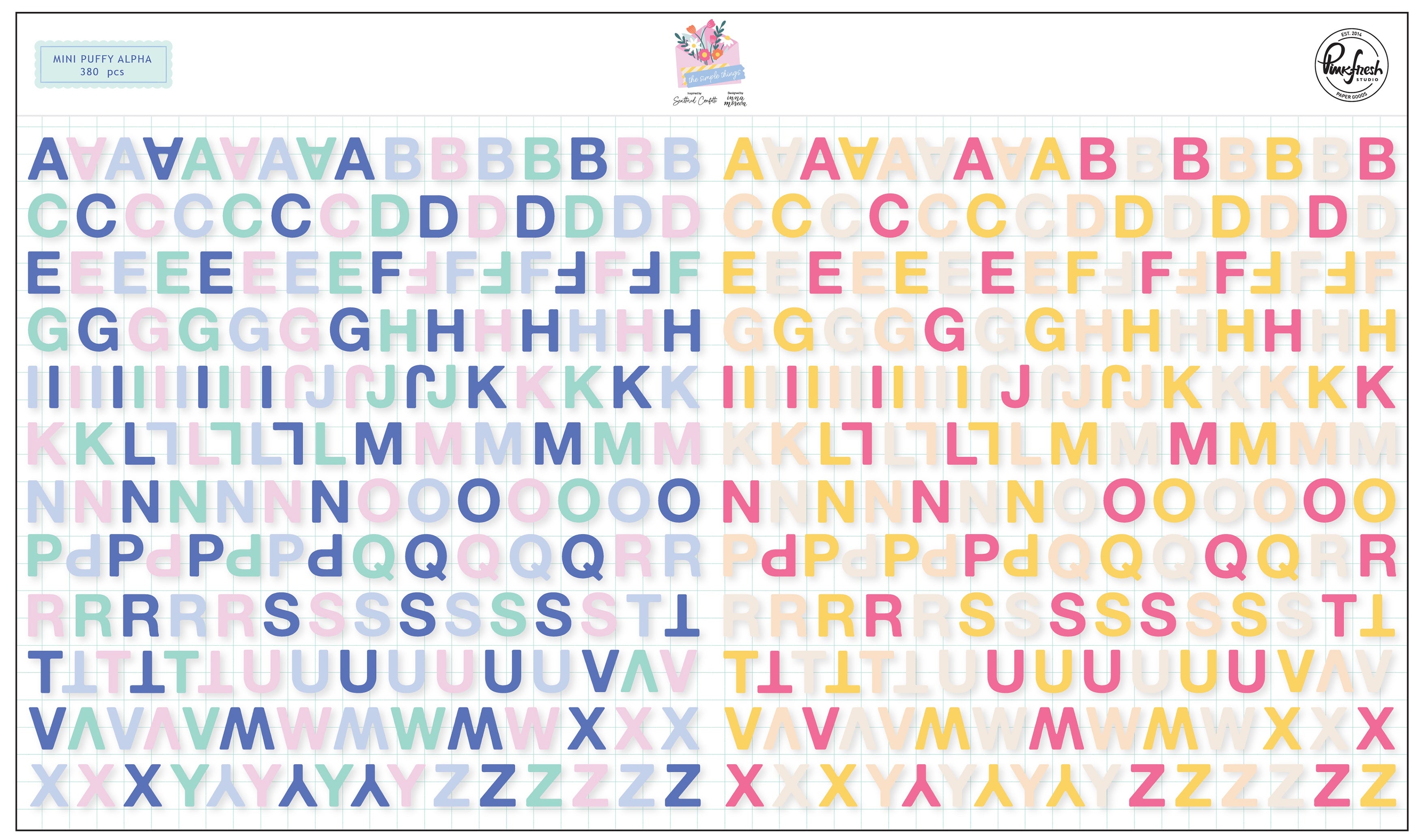Pinkfresh Studio The Simple Things Mini Puffy Alpha Stickers