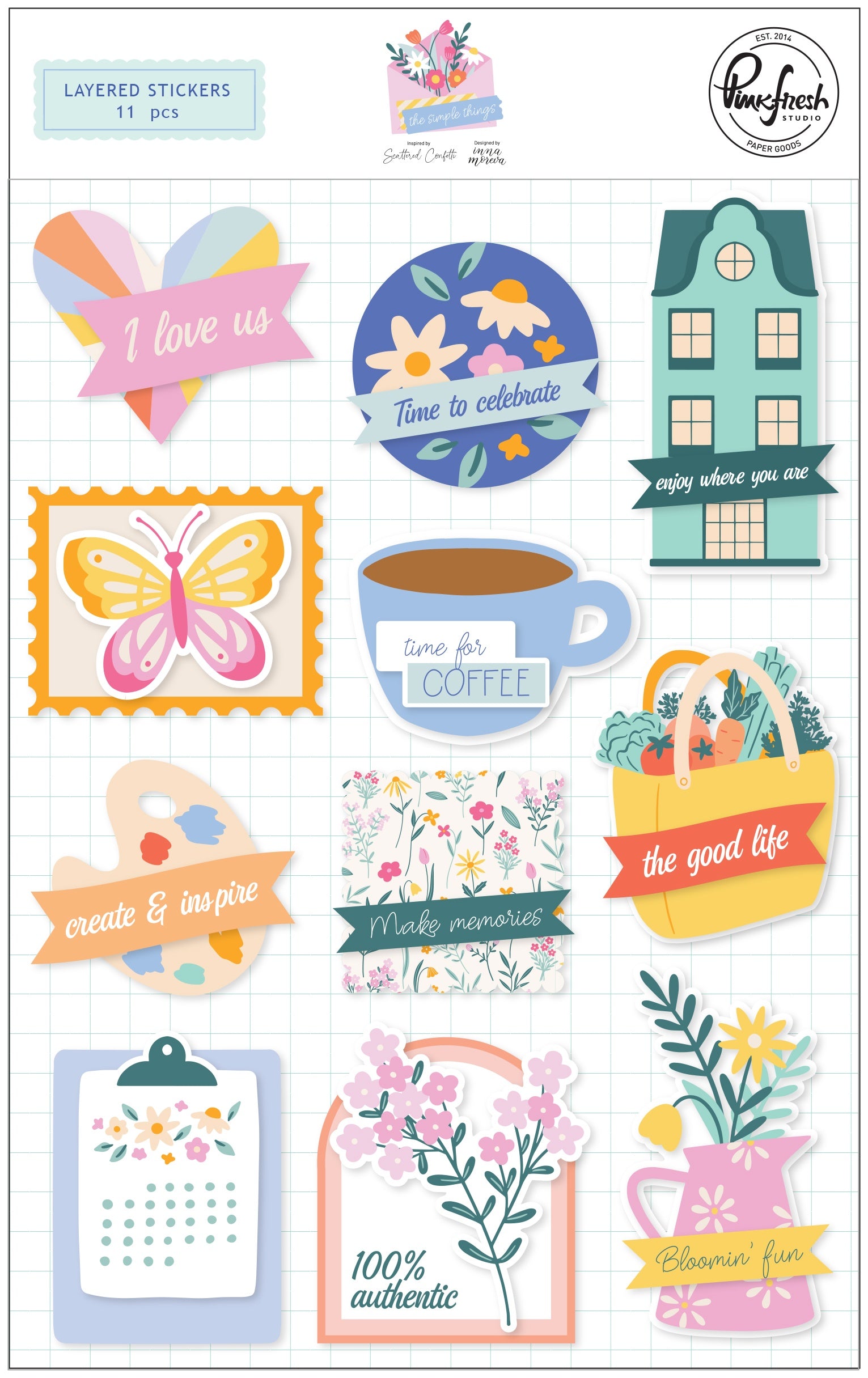 Pinkfresh Studio The Simple Things Layered Stickers