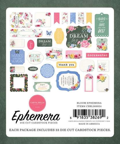 Carta Bella Bloom Cardstock Ephemera -Icons