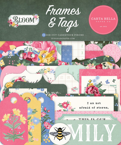 Carta Bella Bloom Cardstock Ephemera -Frames & Tags