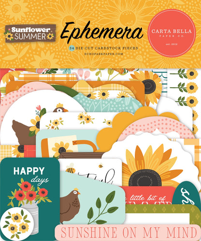 Carta Bella Sunflower Summer Cardstock Ephemera -Icons