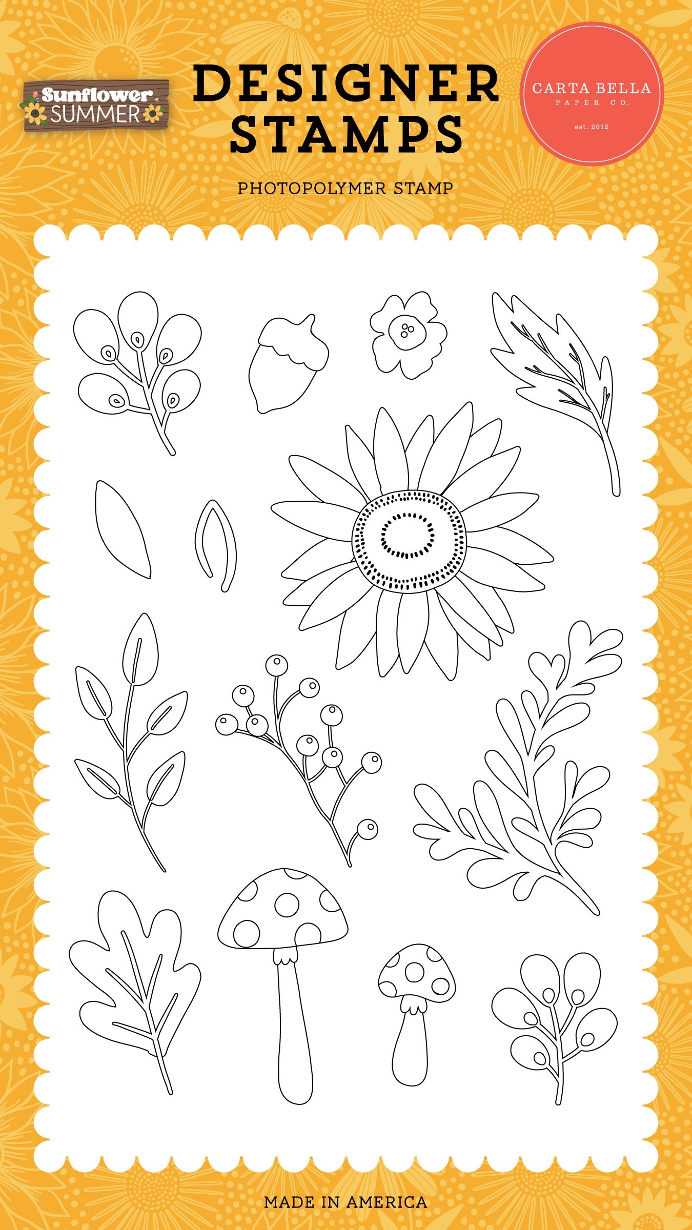 Carta Bella Sunflower Summer Stamps-Sunflower Garden