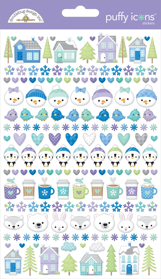 Doodlebug Snow Much Fun Puffy Stickers- Icons