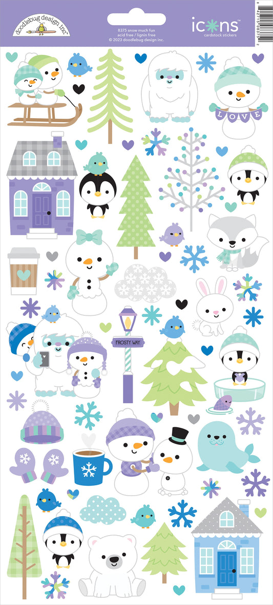 Doodlebug Snow Much Fun Cardstock Stickers-Icons