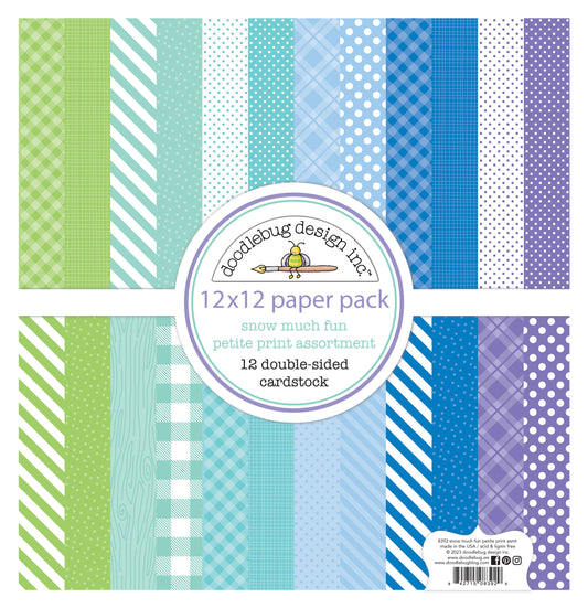 Doodlebug Snow Much Fun Paper Pack 12x12  Petite Prints