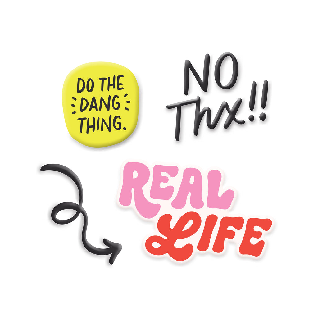 American Crafts Whatevs Thickers Puffy Phrase Stickers