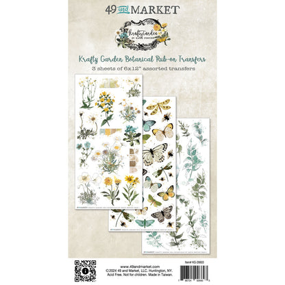 49 And Market Krafty Garden Rub-On Transfer Set-Botanicals