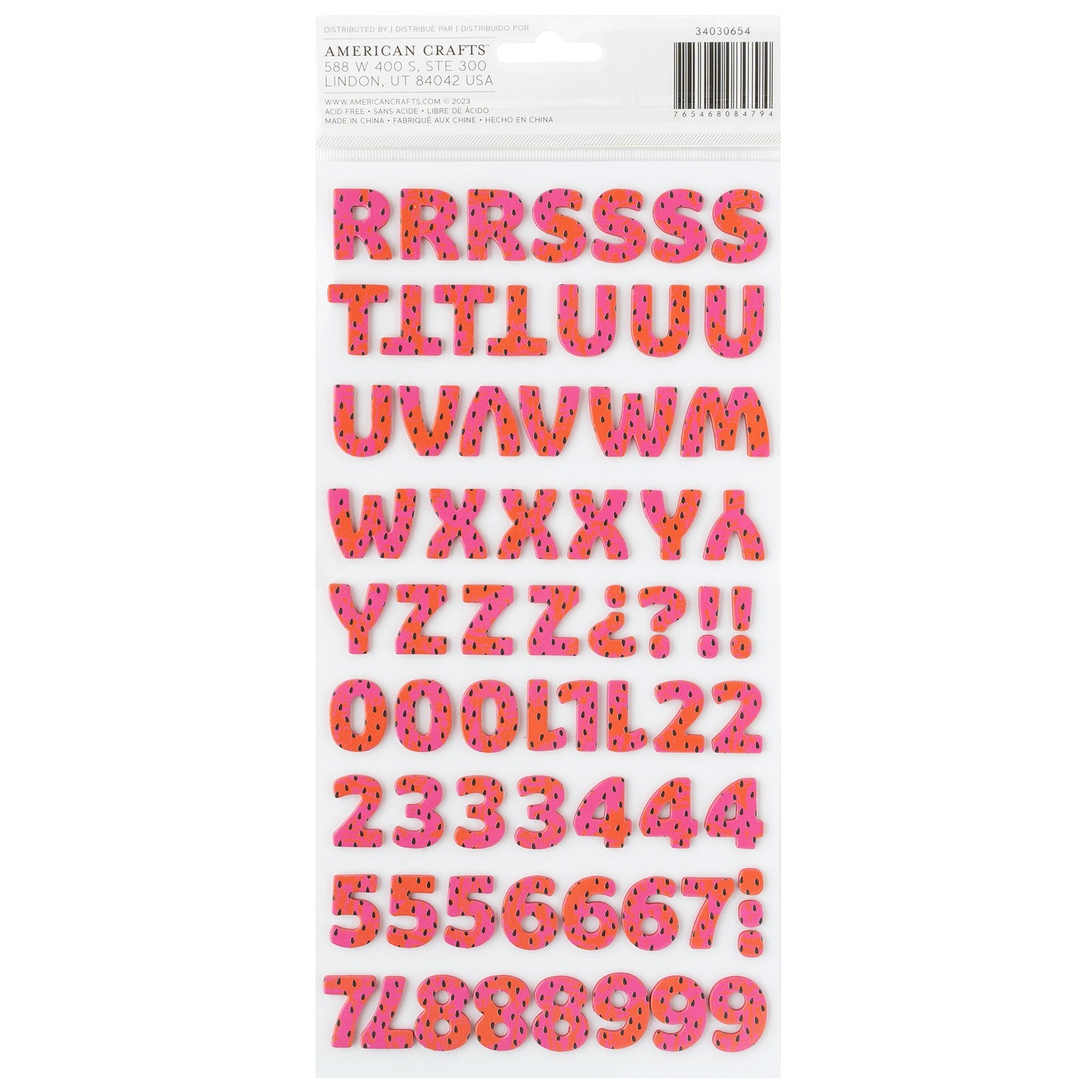 Pebbles Fun In The Sun Thickers Stickers -Foam Alpha