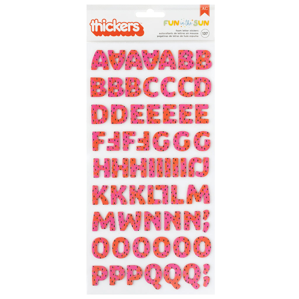 Pebbles Fun In The Sun Thickers Stickers -Foam Alpha