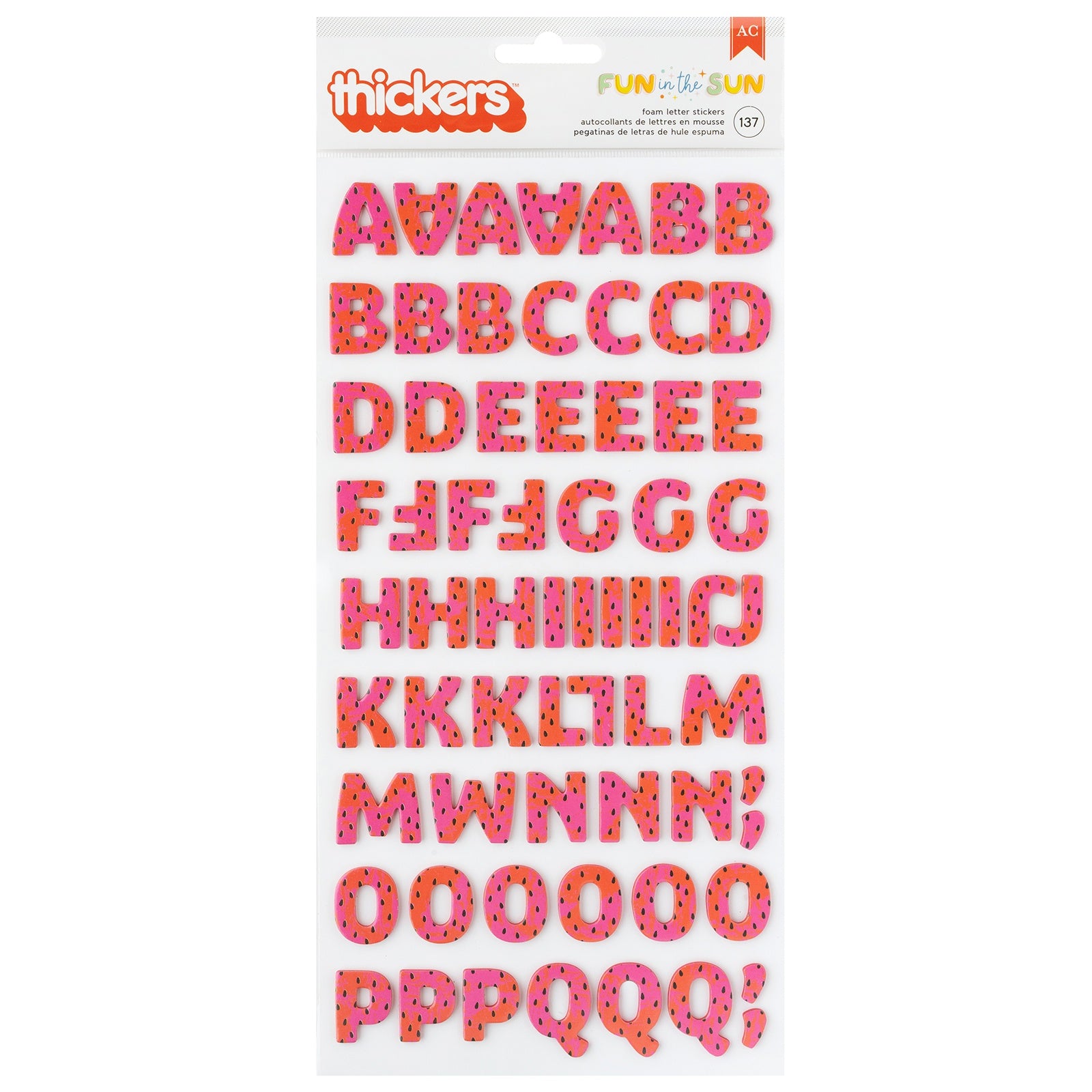 Pebbles Fun In The Sun Thickers Stickers -Foam Alpha