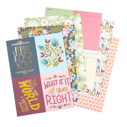 Pink Paislee Joyful Notes Double-Sided Paper Pad 6X8-Gold Foil