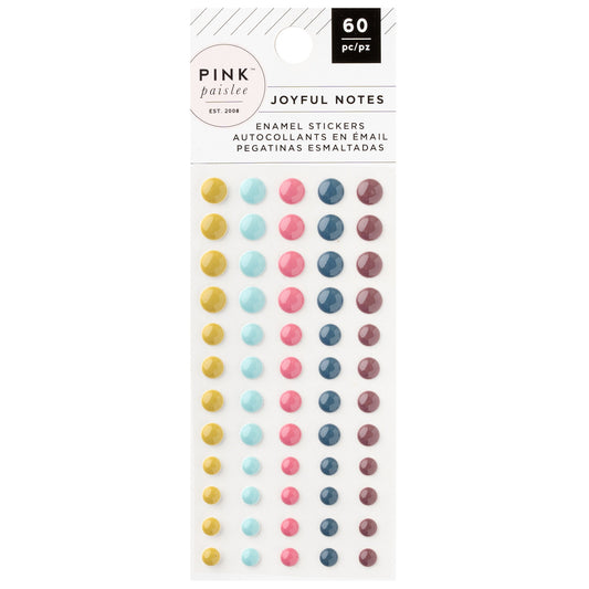Pink Paislee Joyful Notes Enamel Dots
