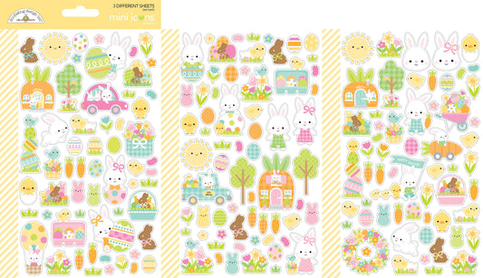 Doodlebug Bunny Hop Mini Cardstock Stickers-Icons