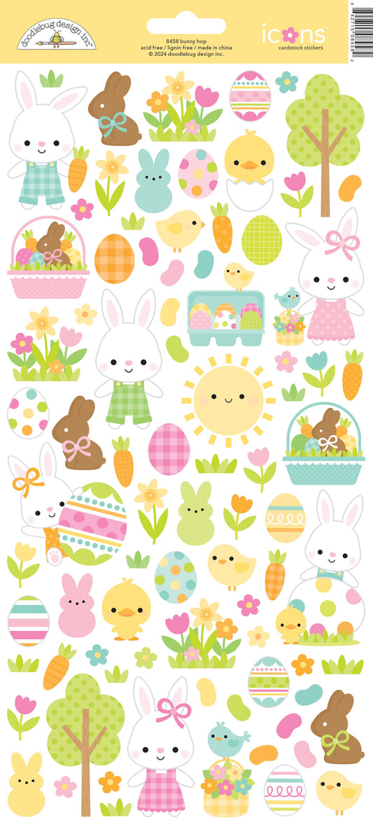 Doodlebug Bunny Hop Cardstock Stickers-Icons