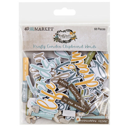 49 And Market Krafty Garden Chipboard Set-Words