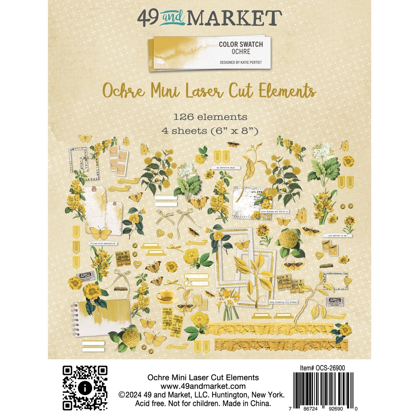 49 And Market Color Swatch: Ochre Mini Laser Cut Outs-Elements