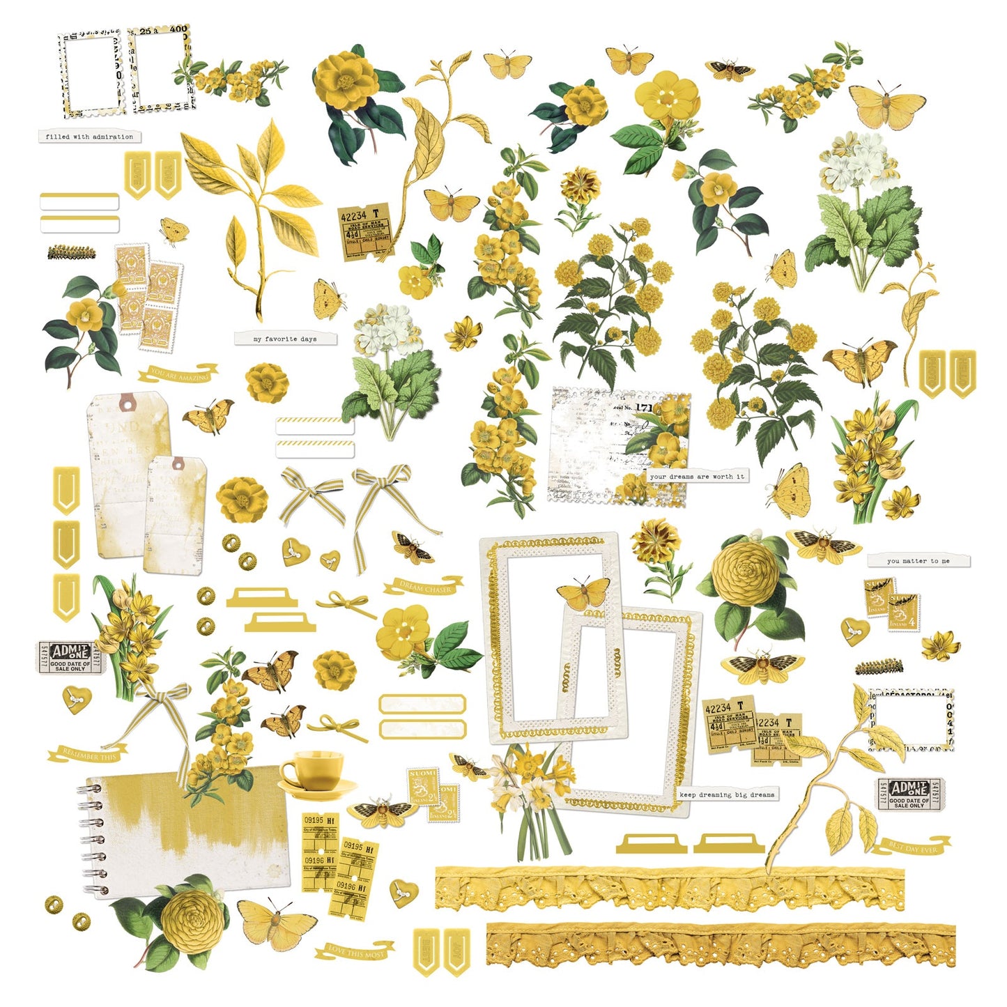 49 And Market Color Swatch: Ochre Mini Laser Cut Outs-Elements