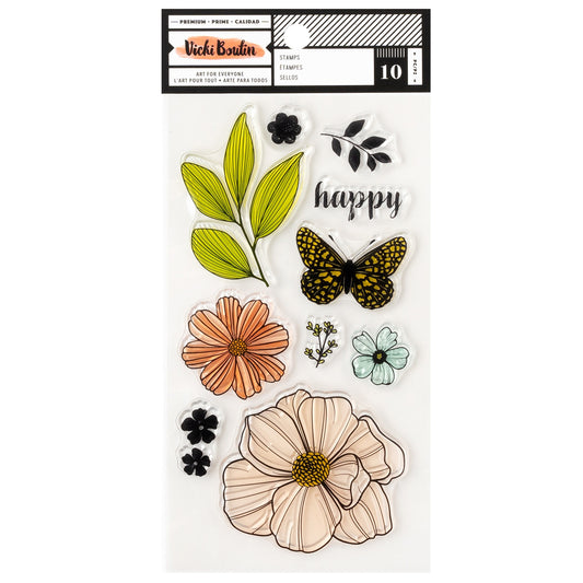 Vicki Boutin Mixed Media Acrylic Stamps-Floral