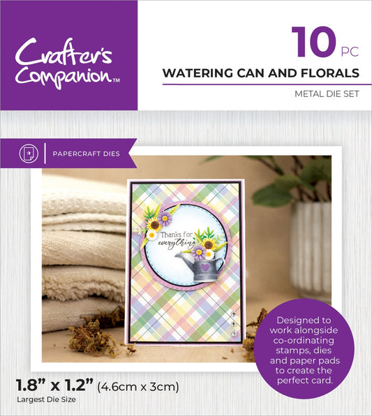 Crafter's Companion Garden Collection Metal Die-Watering Can And Florals