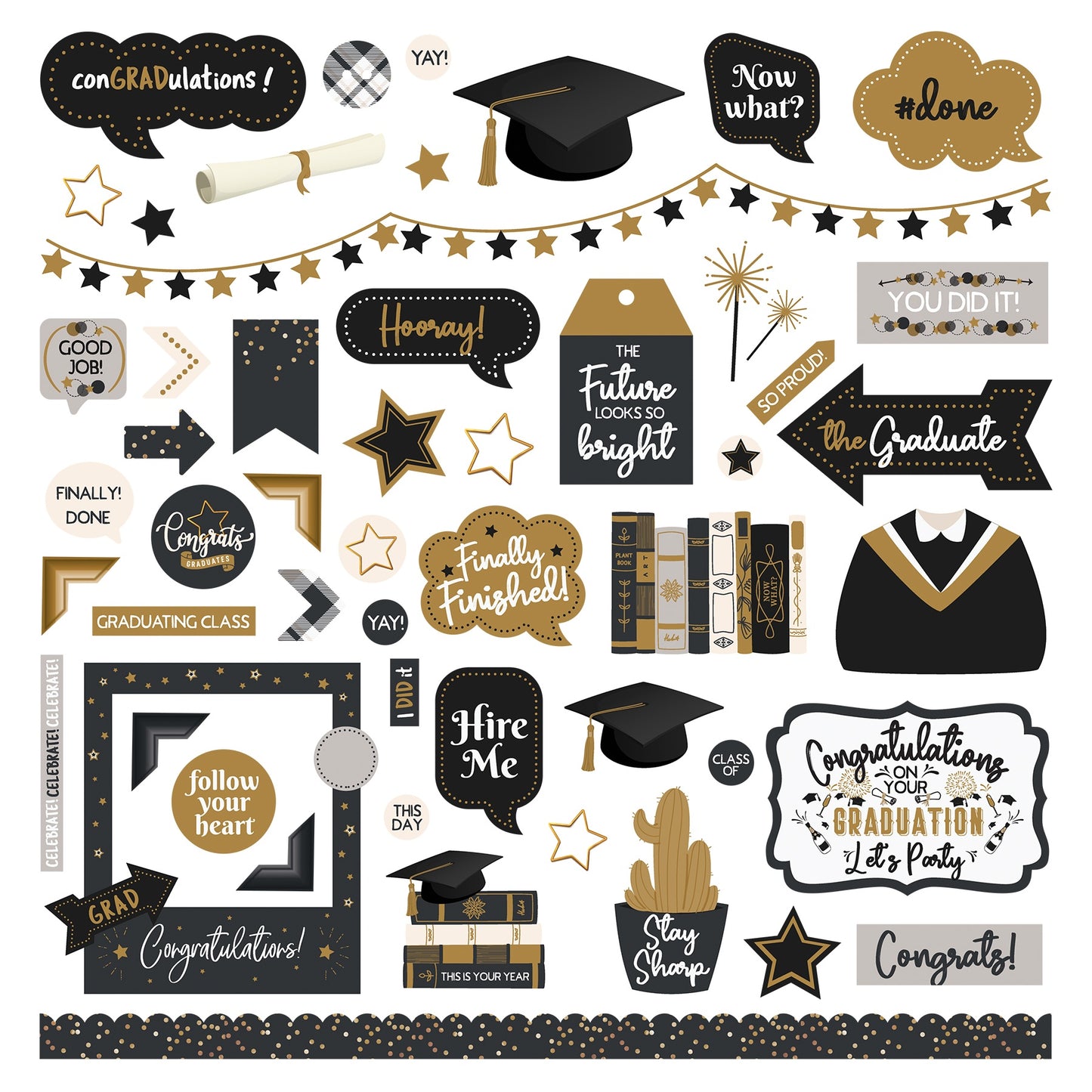 Photoplay The Graduate Stickers 12X12-Element