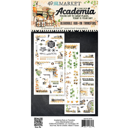 49 And Market Academia Rub-On Transfer Set