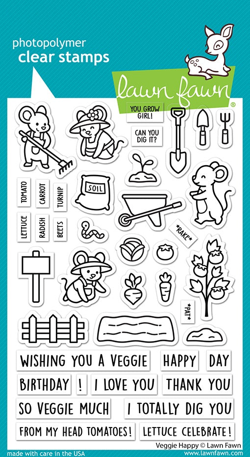 Lawn Fawn Clear Stamps 4X6-Veggie Happy
