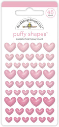 Puffy Heart Stickers - Cupcake