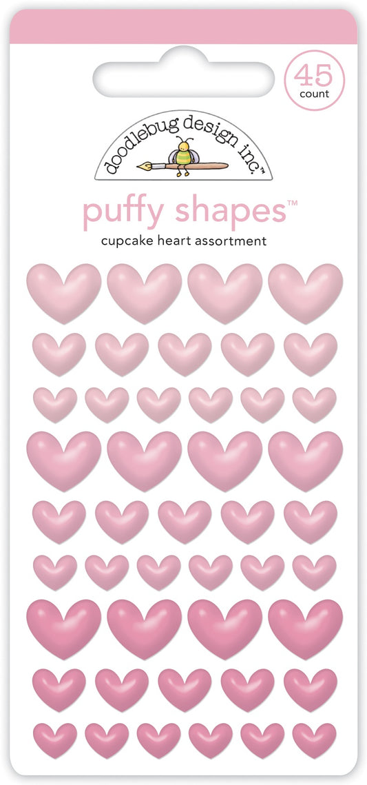 Doodlebug Puffy Stickers-Cupcake Heart