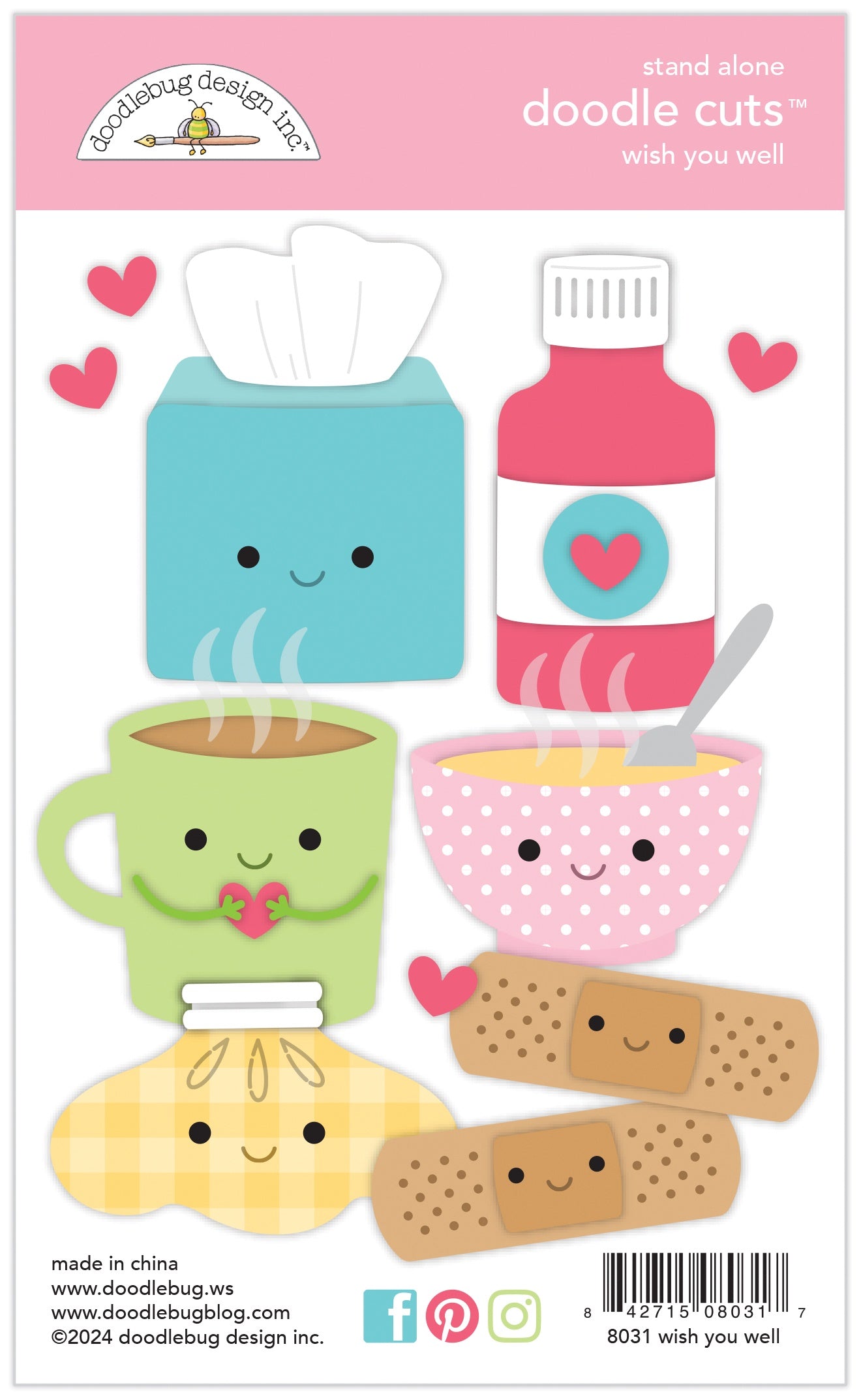 Doodlebug Happy Healing Doodle Cuts Dies-Wish You Well