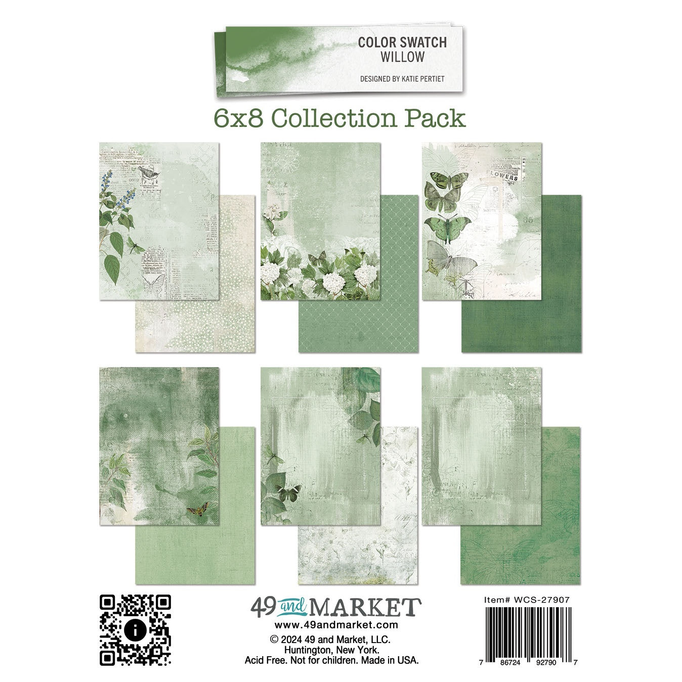 49 And Market Color Swatch: Willow Collection Pack 6"X8"