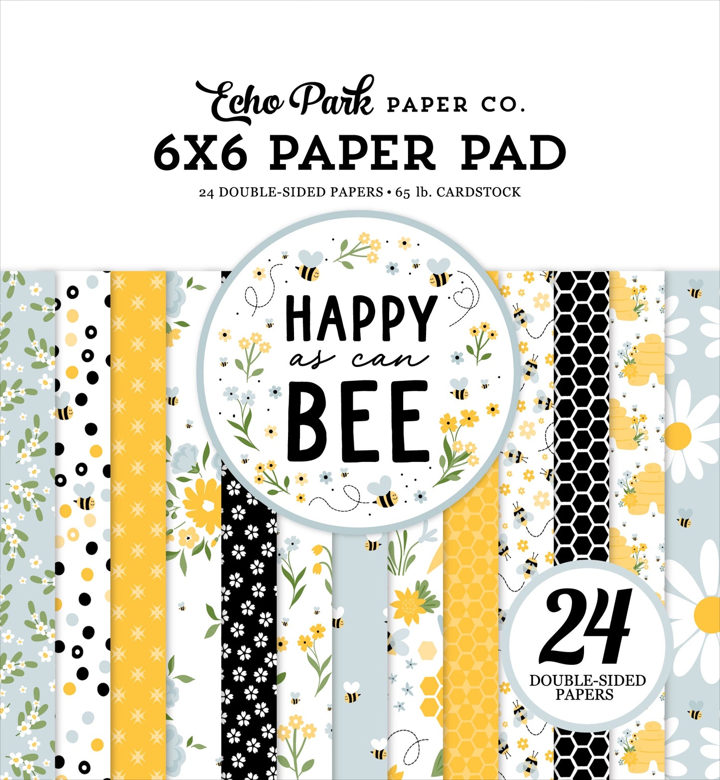 Echo Park Happy As Can Bee Double-Sided Paper Pad 6x6