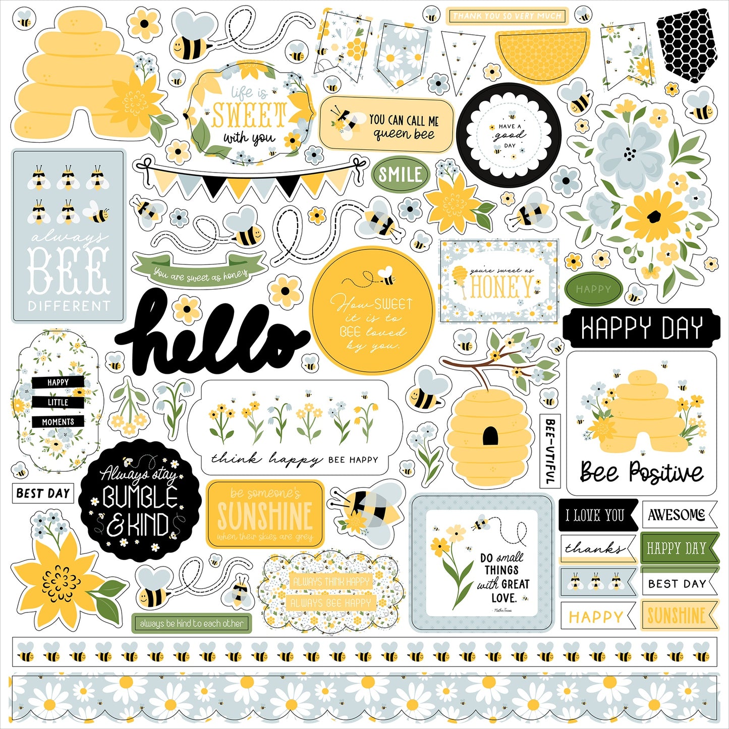 Echo Park Happy As Can Bee Elements Cardstock Stickers 12x12