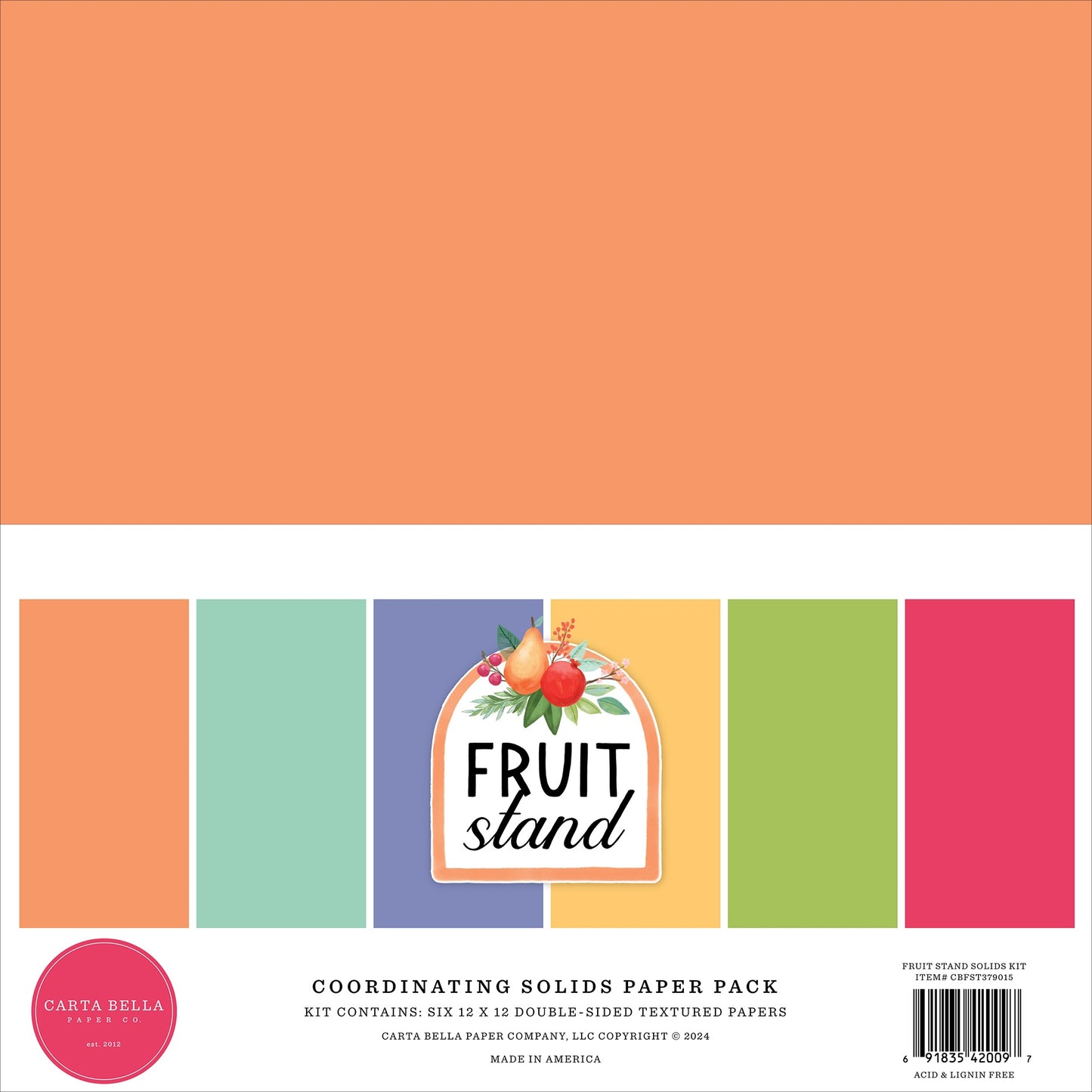 Carta Bella Fruit Stand Solids Collection Kit 12x12