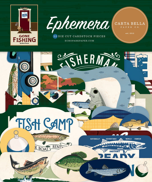 Carta Bella Gone Fishing Cardstock Ephemera-Icons