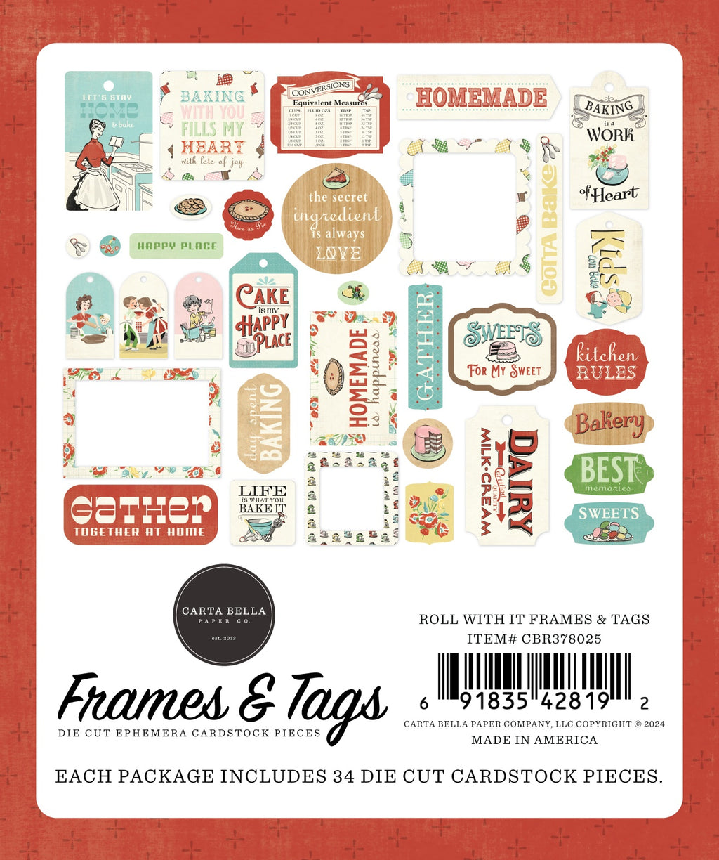 Roll With It Ephemera-Frames & Tags