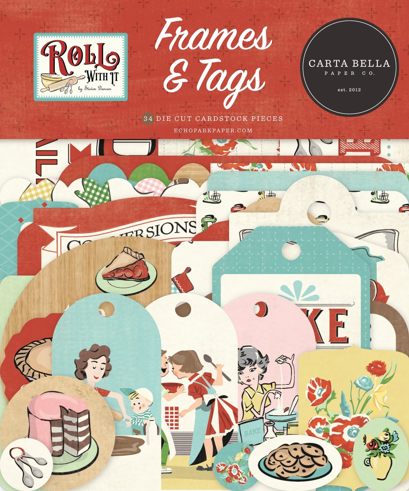 Carta Bella Roll With It Cardstock Ephemera-Frames & Tags