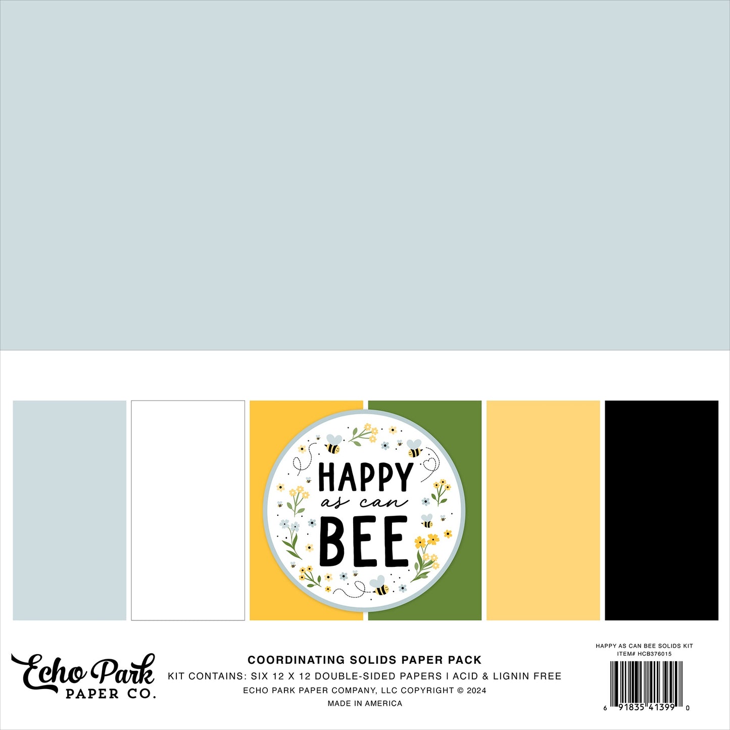 Echo Park Happy As Can Bee Solids Collection Kit 12x12