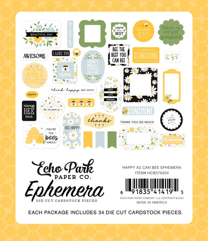 Echo Park Happy As Can Bee Cardstock Ephemera-Icons