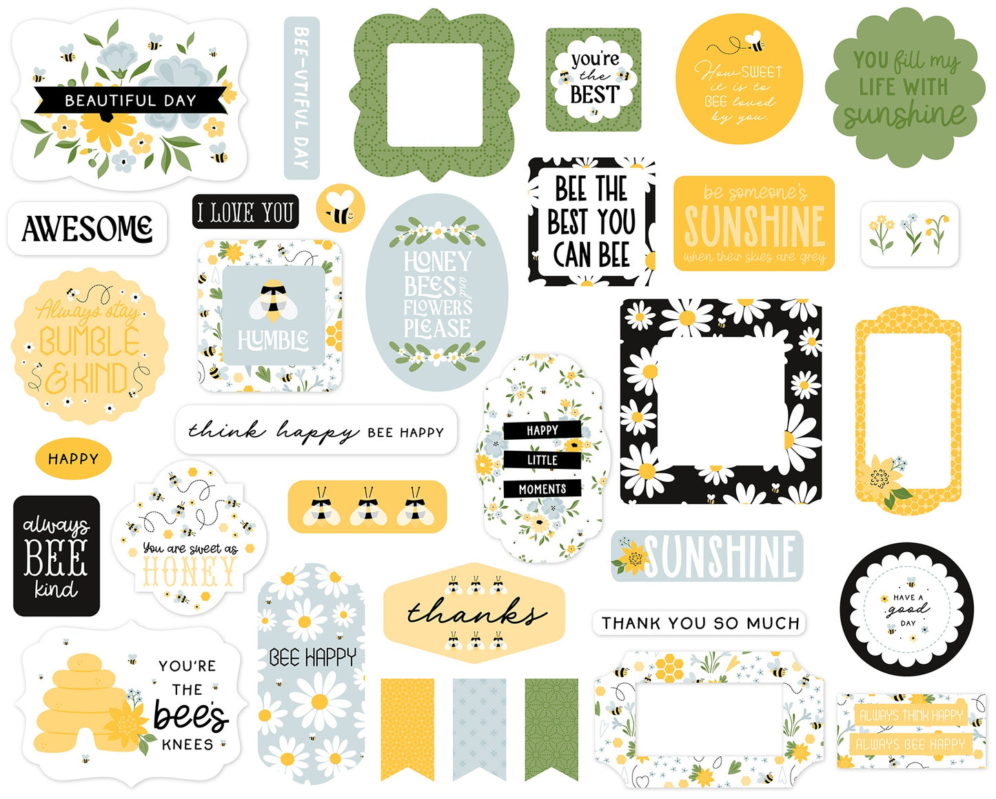 Echo Park Happy As Can Bee Cardstock Ephemera-Icons