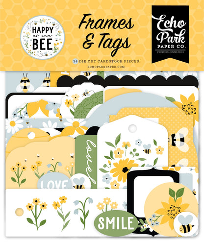 Echo Park Happy As Can Bee Cardstock Ephemera-Frames & Tags