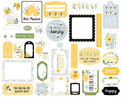 Echo Park Happy As Can Bee Cardstock Ephemera-Frames & Tags