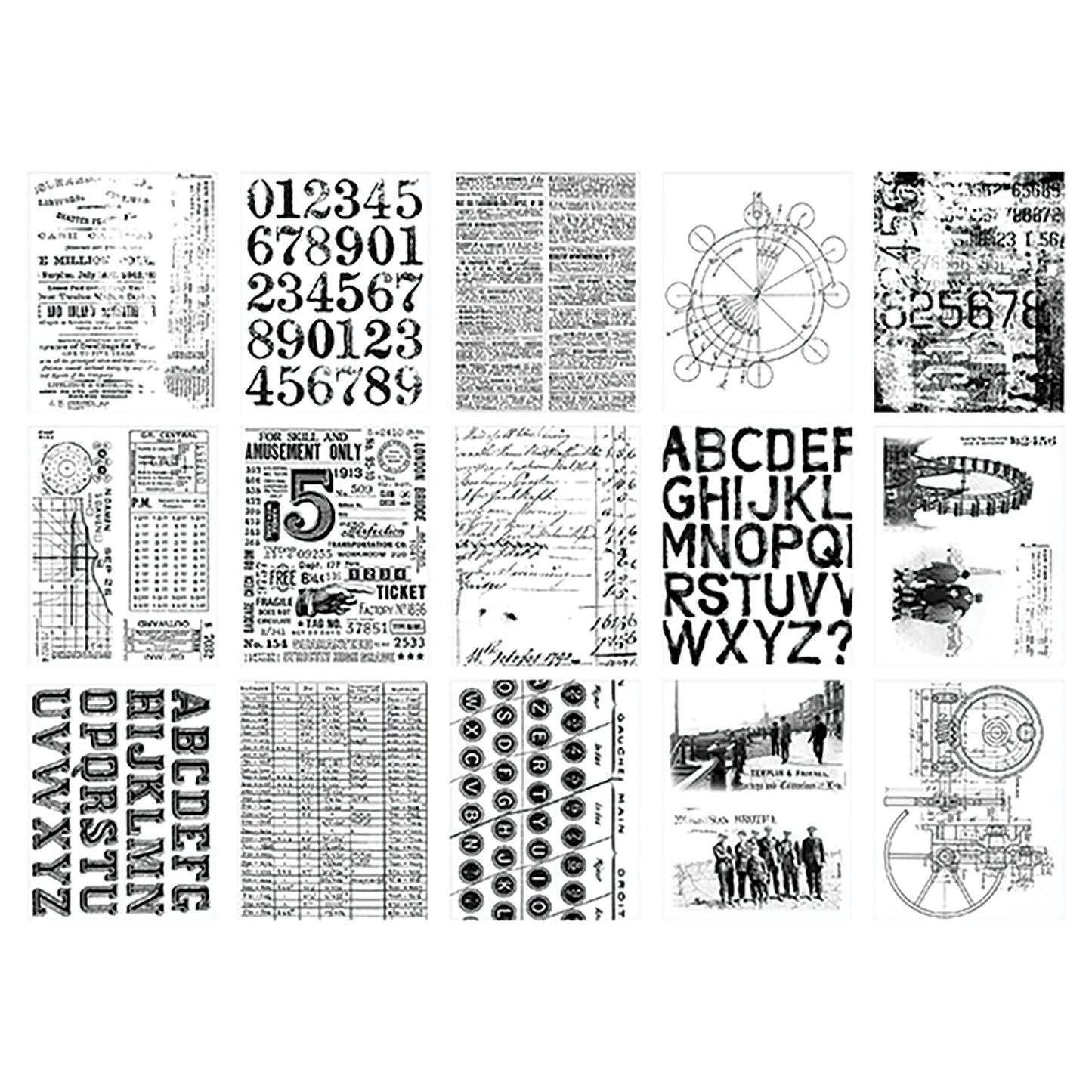 Tim Holtz Idea-ology Collage Paper Archives-30 Pieces