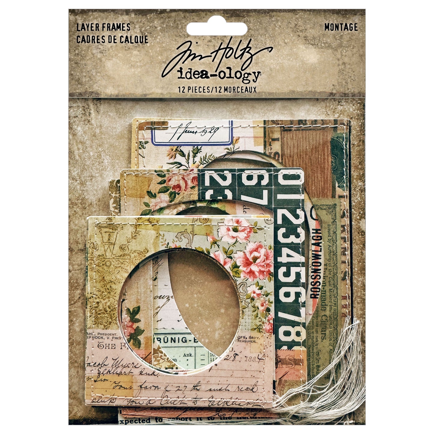 Tim Holtz Idea-ology Layer Frames Montage-12 Pieces