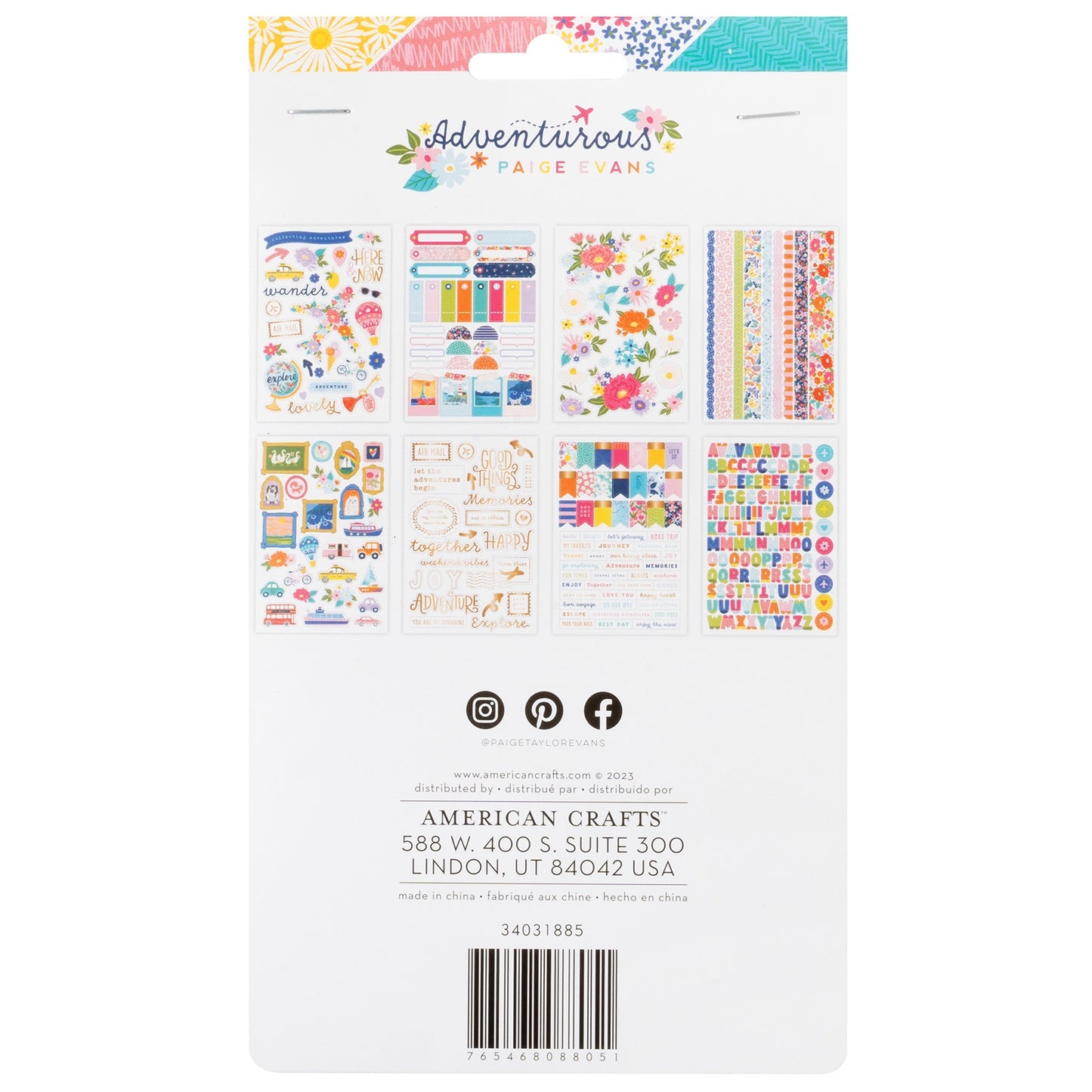 Paige Evans Adventurous Sticker Book-8 Sheets