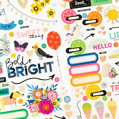 Vicki Boutin Bold And Bright Cardstock Stickers 6"X12"-135 Pieces