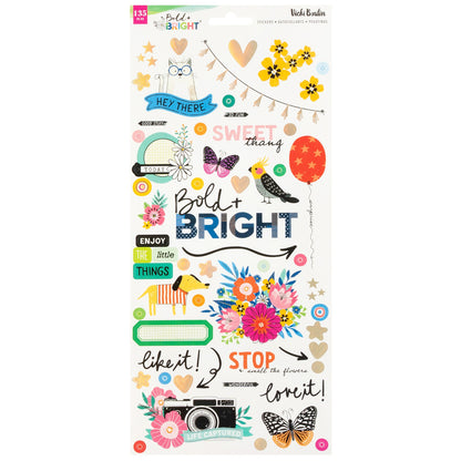 Vicki Boutin Bold And Bright Cardstock Stickers 6"X12"-135 Pieces