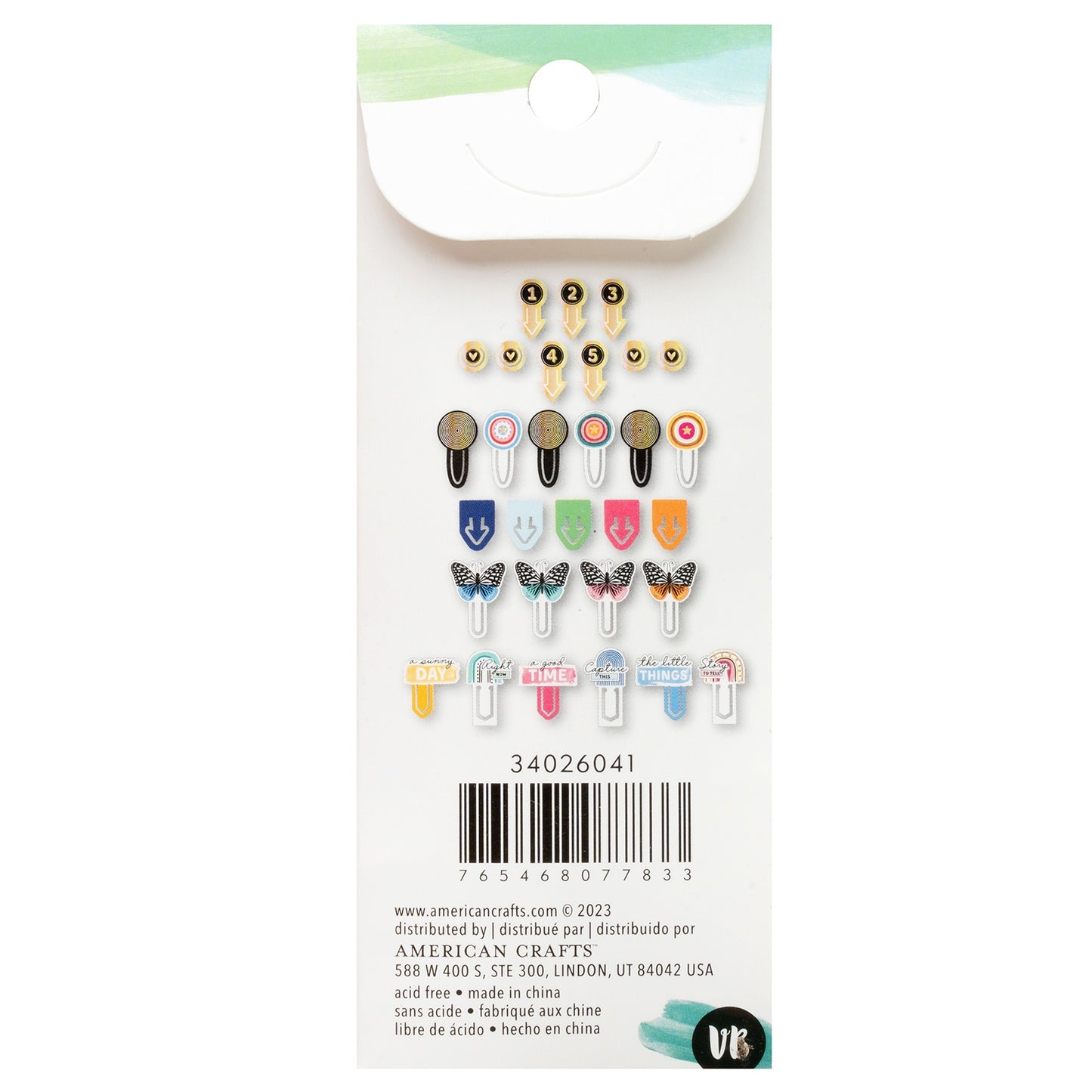 Vicki Boutin Bold And Bright Die-Cut Paper Clips-30 Pieces