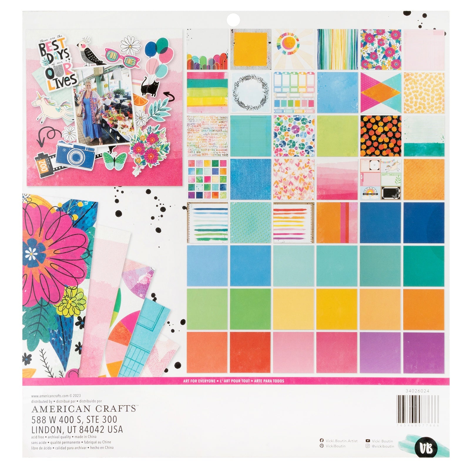 Vicki Boutin Bold And Bright Paper Pad 12"X12"-48 Sheets